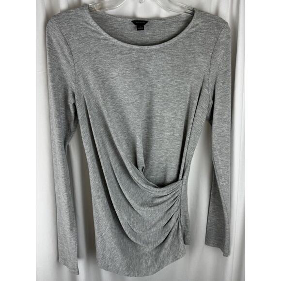 Ann Taylor Ruching Long Sleeves Blouse, Gray, Sz: S, 57-19 - Picture 14 of 15
